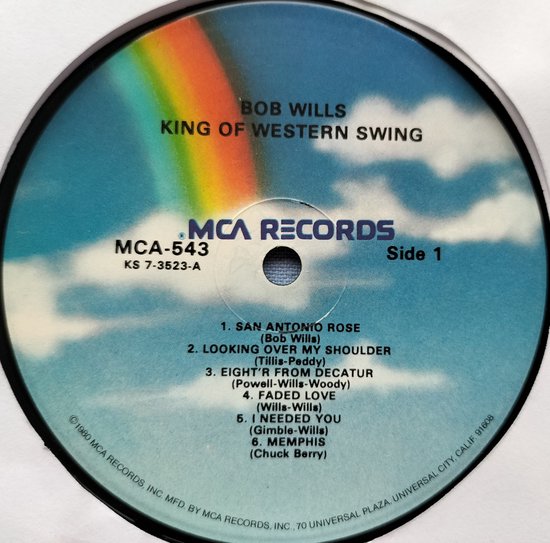 Bob Wills ‎– King Of Western Swing (1977) LP = als nieuw