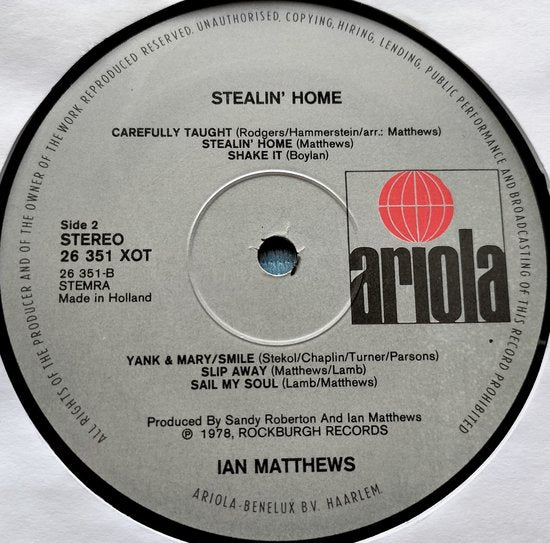 Ian Matthews  – Stealin' Home LP= als nieuw