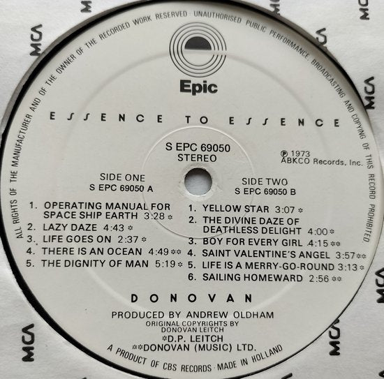 Donovan - Essence to Essence (1973) LP