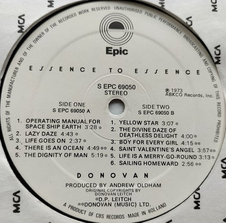 Donovan - Essence to Essence (1973) LP