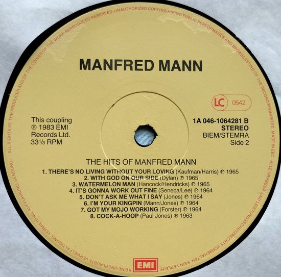 Manfred Mann – The Hits Of Manfred Mann 1983 LP = in Nieuwstaat