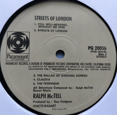 Ralph McTell - Streets of London (1971) LP