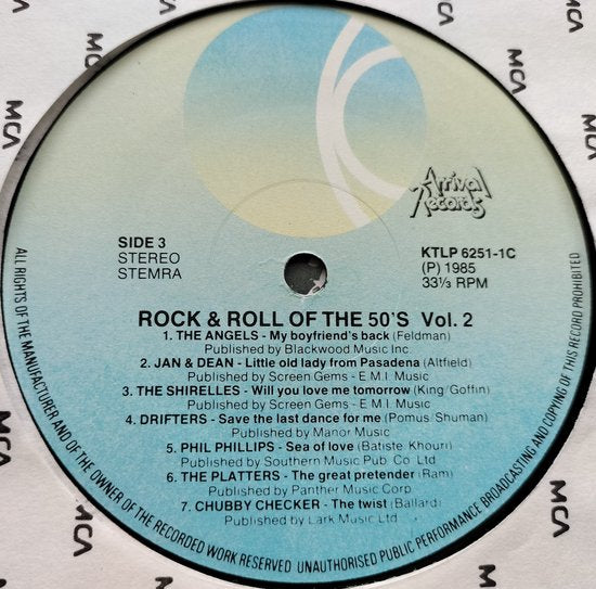 Rock And Roll Of The 50's Volume (1985) 2XLP