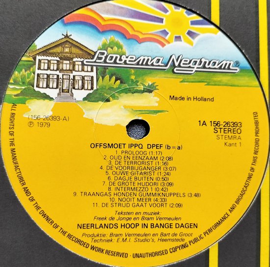 Neerlands Hoop In Bange Dagen ‎– OFFSMBOET IPPQ DPEF (1979) 2XLP