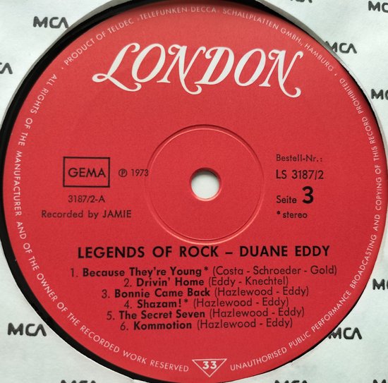 Duane Eddy – The Legends Of Rock (1973 2XLP