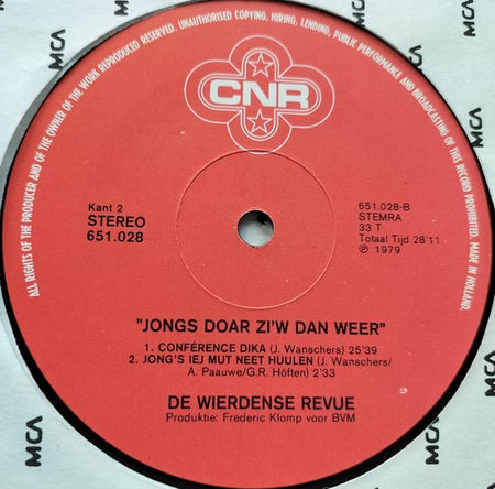 De Wierdense Revue - Jongs Doar Zi'w Dan Weer (1979) LP