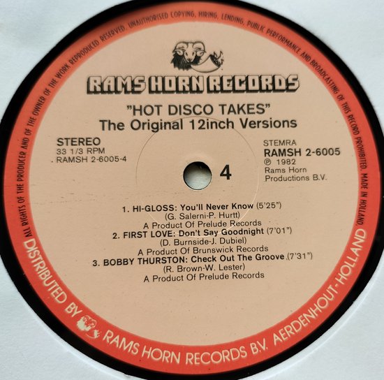 Hot Disco Takes (The Original 12inch Versions) 2XLP