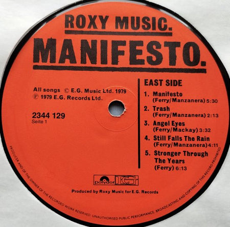 Roxy Music - Manifesto (1979) LP = als nieuw