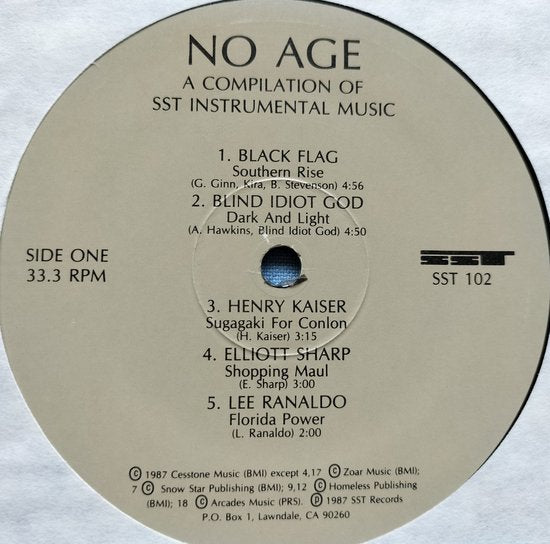 No Age - A Compilation Of SST Instrumental Music (1987) 2XLP