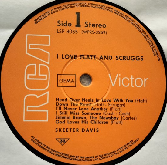 Skeeter Davis – I Love Flatt & Scruggs (1968) LP = als nieuw