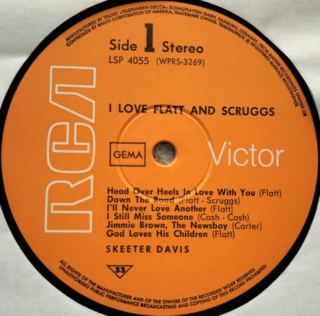 Skeeter Davis – I Love Flatt & Scruggs (1968) LP = als nieuw