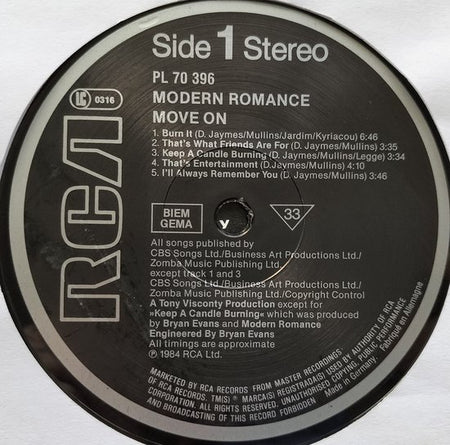 Modern Romance - Burn It! (1985) LP