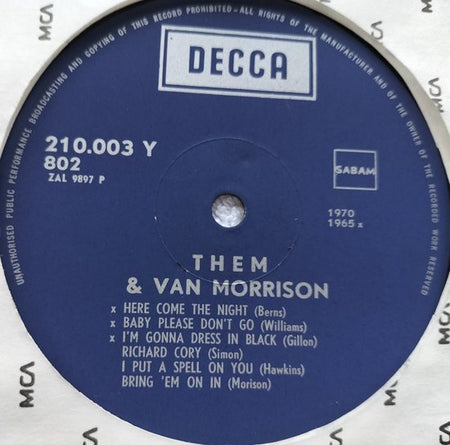 Them Avec Van Morrison (1970) LP= als nieuw