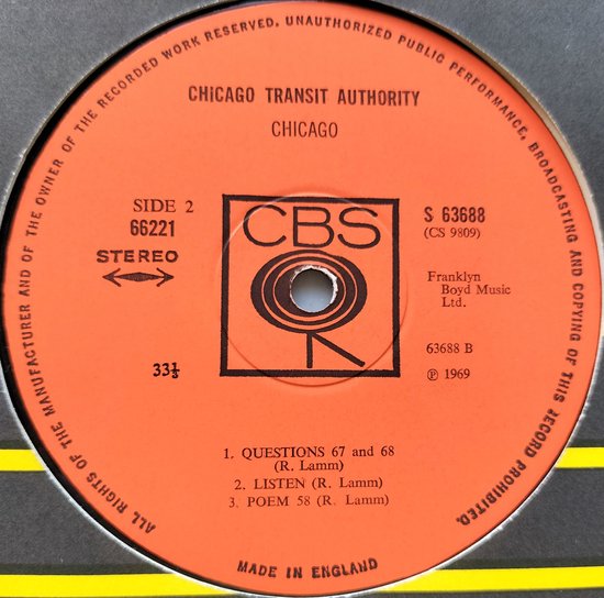 Chicago Transit Authority – Chicago Transit Authority 2XLP= als nieuw