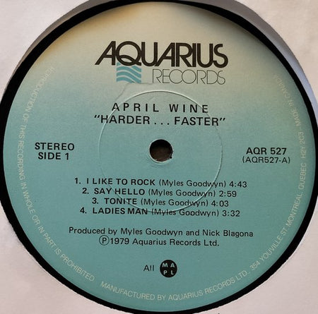 April Wine – Harder.....Faster (1979) LP