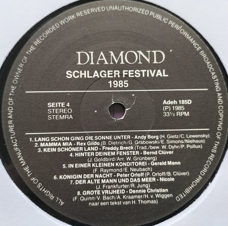 Harry Thomas Presenteert Schlagerfestival 1985 2XLP