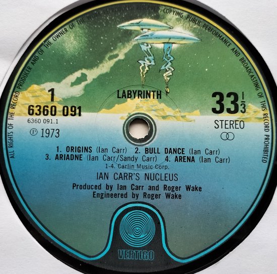Ian Carr with Nucleus - Labyrinth (1973) eerste uitgave LP = als nieuw