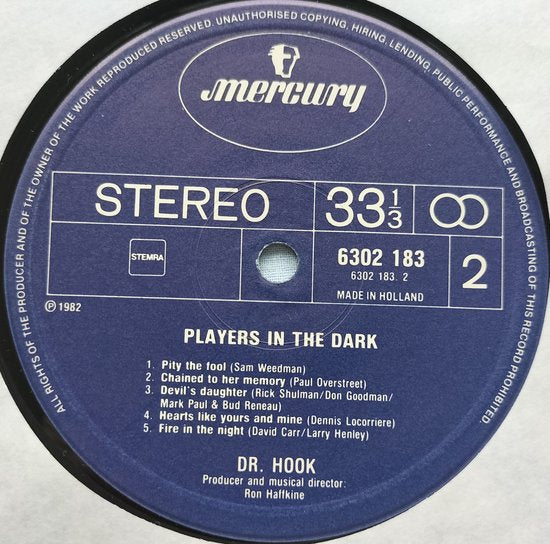 Dr. Hook – Players In The Dark 1982 LP = in Nieuwstaat