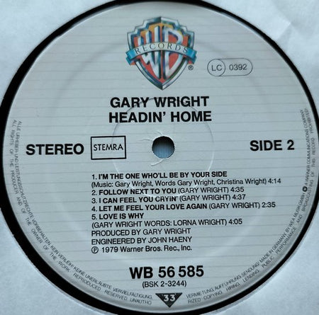 Gary Wright - Headin' Home (1979) LP = als nieuw