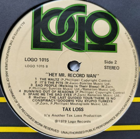 Tax Loss – Hey Mister Record Man (1979) LP= als nieuw