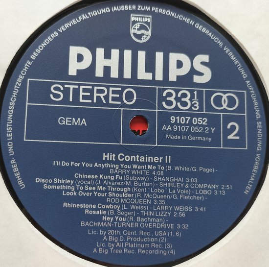 Various – Hit Container 2 (1975) LP