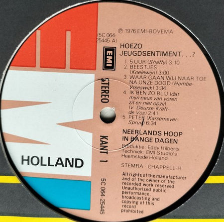 Neerlands Hoop in Bange Dagen - Hoezo Jeugdsentiment?... (1976) LP
