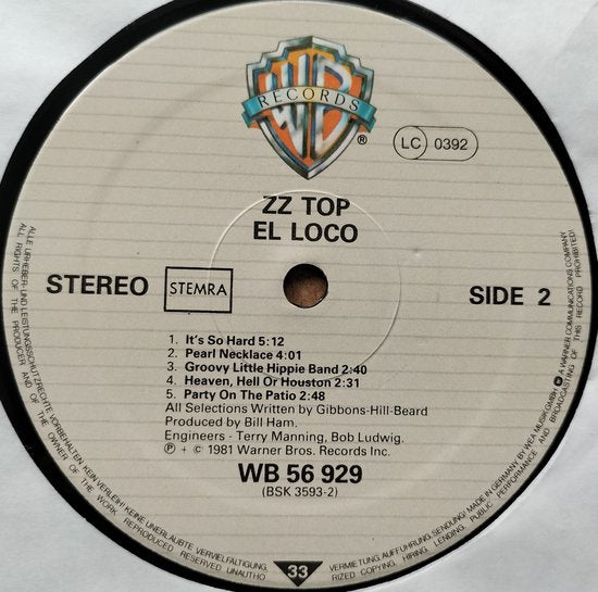 ZZ Top - El Loco (1981) LP