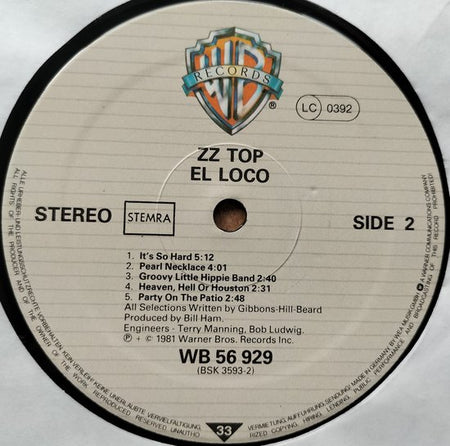 ZZ Top - El Loco (1981) LP
