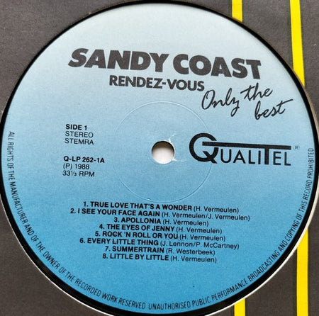 Sandy Coast ‎– Rendez-Vous (1988) LP is in Nieuwstaat