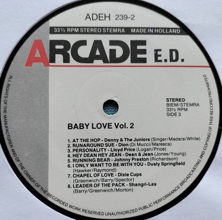 Baby Love (32 Rockin' Great Tracks) - Volume 2 (1987) 2XLP