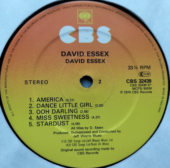 David Essex ‎– David Essex (1984) Lp = als nieuw