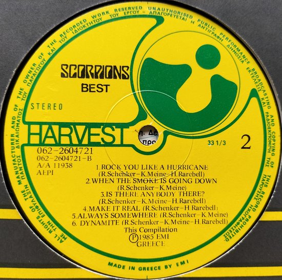 Scorpions - Best (1985) LP = in Nieuwstaat