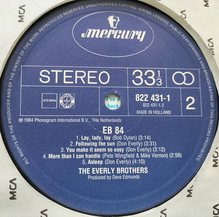 The Everly Brothers - EB 84 (1984) LP