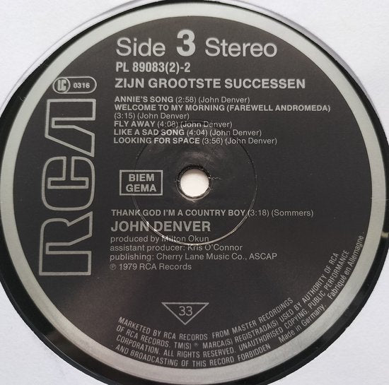 John Denver – Zijn Grootste Successen (1979) 2XLP zijn als nieuw