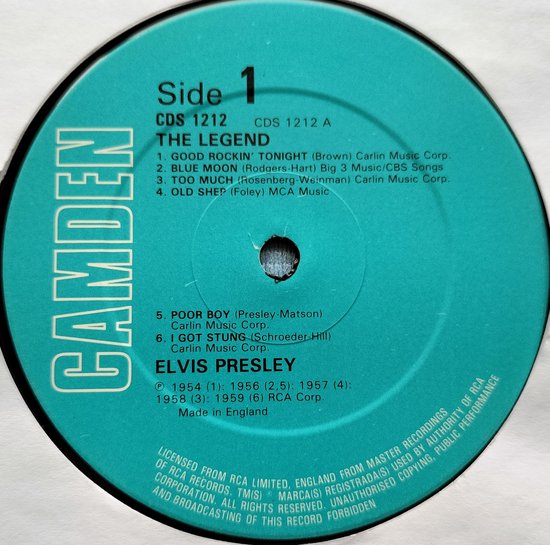 Elvis ‎– The Legend (1983) LP = als nieuw
