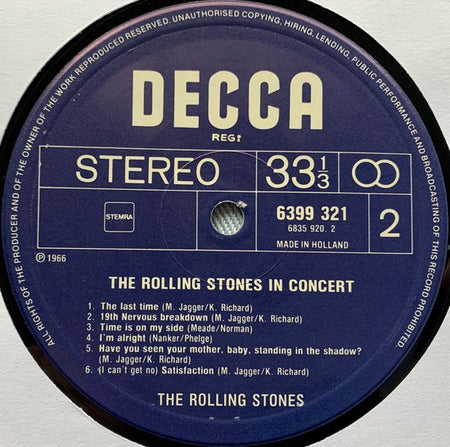 THE ROLLING STONES IN CONCERT 2XLP's  zijn in Nieuwstaat, hoes zie foto's