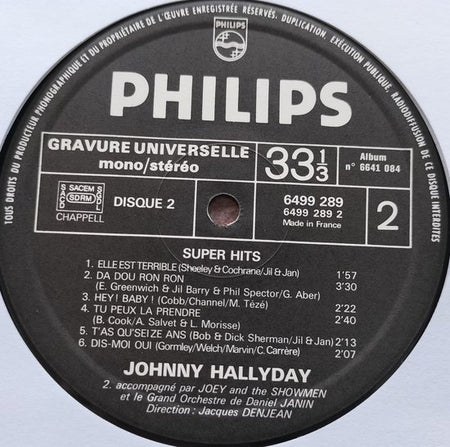 Johnny Hallyday - Super Hits (1976) 2XLP