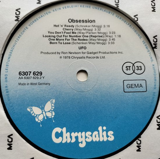 UFO - Obsession (1978)) LP= als nieuw