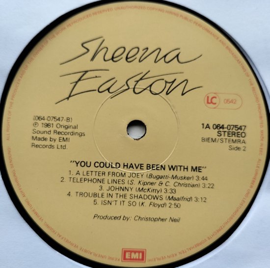 Sheena Easton - You Could Have Been with Me (1981) LP