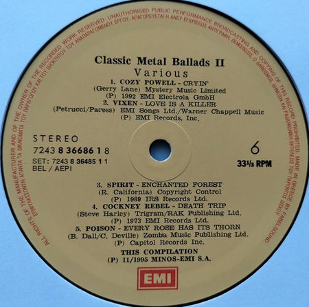 Classic Metal Ballads II (1995) 3xLP