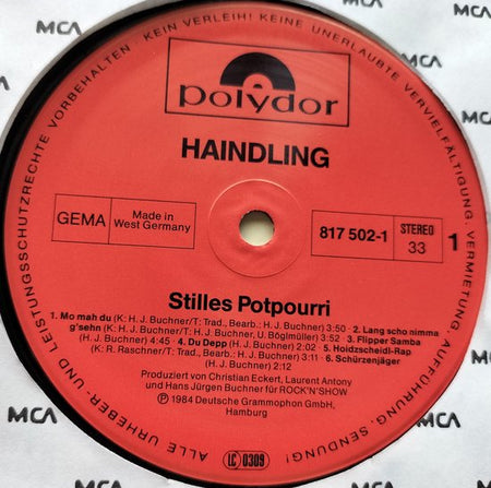 Haindling - Stilles Potpourri (1984) LP=als nieuw