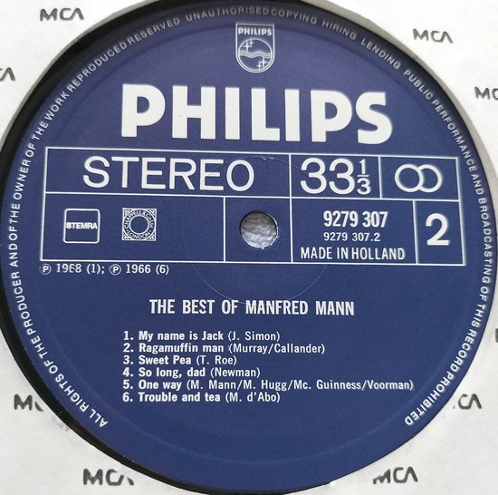 The Best Of Manfred Mann LP = als nieuw