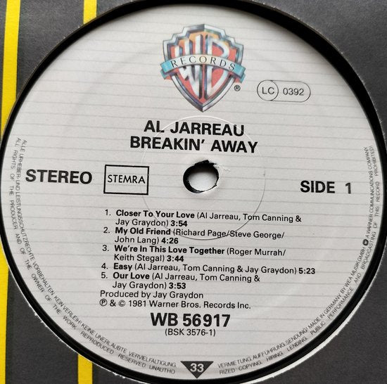 Al Jarreau - Breakin' Away (1981) LP = als nieuw