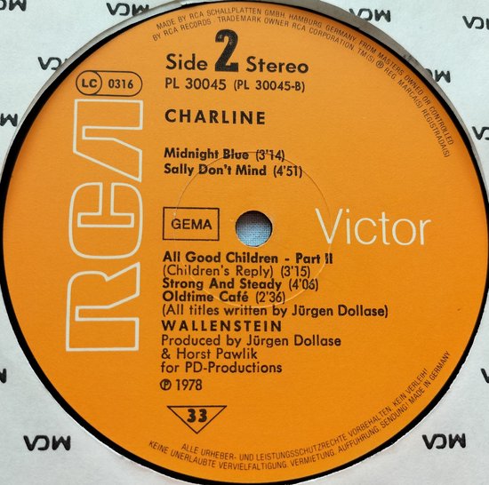 Wallenstein - Charline (1978) LP