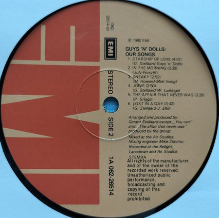 Guys 'n Dolls  – Our Songs (1980) LP = in Nieuwstaat