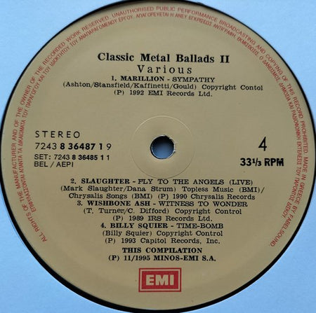 Classic Metal Ballads II (1995) 3xLP