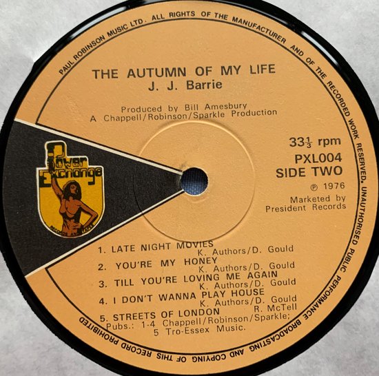 J. J. Barrie ‎– The Autumn Of My Life 1976 LP is in Nieuwstaat. Hoes zie Foto.s