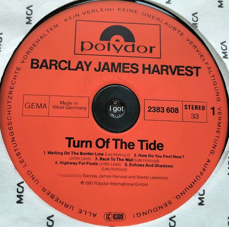 Barclay James Harvest - Turn of the Tide (1981) LP