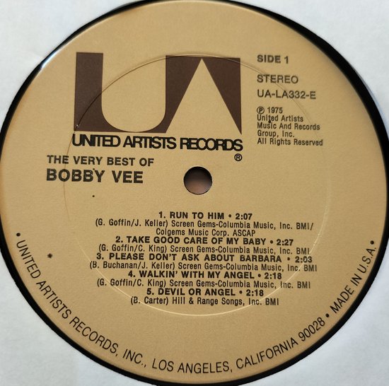 Bobby Vee ‎– The Very Best Of Bobby Vee (1975) LP