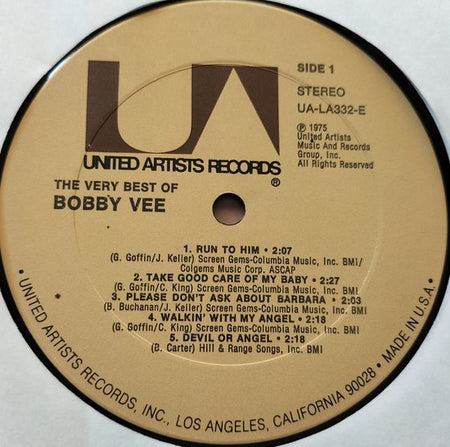 Bobby Vee ‎– The Very Best Of Bobby Vee (1975) LP
